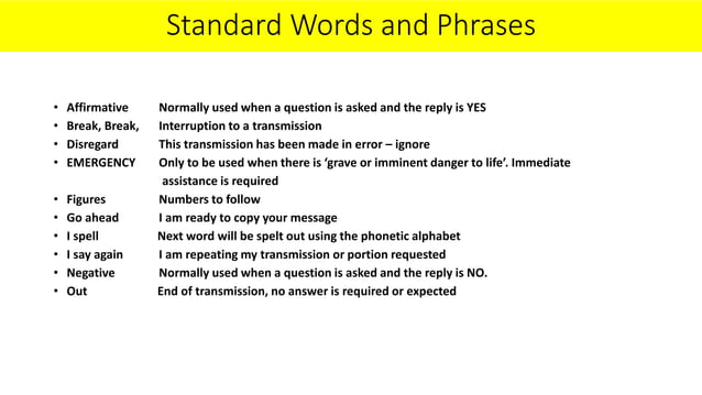 Radio Voice Procedure Pptx