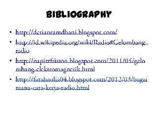 Bibliography
•
•

•

•
 