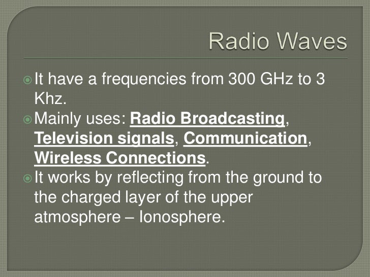 Radio waves used in media technology