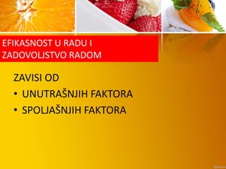 Rad i spoljasnji faktori | PPTX