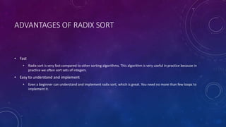 Quais são as vantagens e desvantagens do radix sort? - Quora