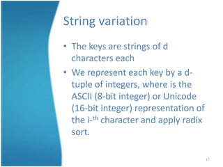 Radix sorting | PPTX | Programming Languages | Computing