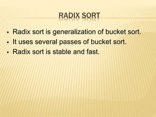 Radix sort presentation | PPTX