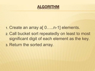 Radix sort presentation | PPTX