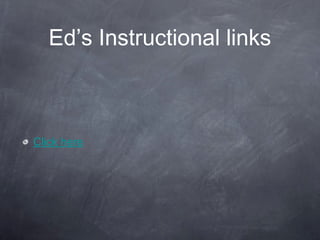Ed’s Instructional links



Click here
 