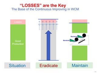 ImproveEradicate
/ 19
“LOSSES” are the Key
The Base of the Continuous Improving in WCM
Maintain
Good
Production
Losses
Situation
Standards
Standards
 