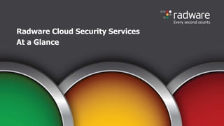 Radware Cloud Security Services
At a Glance
 