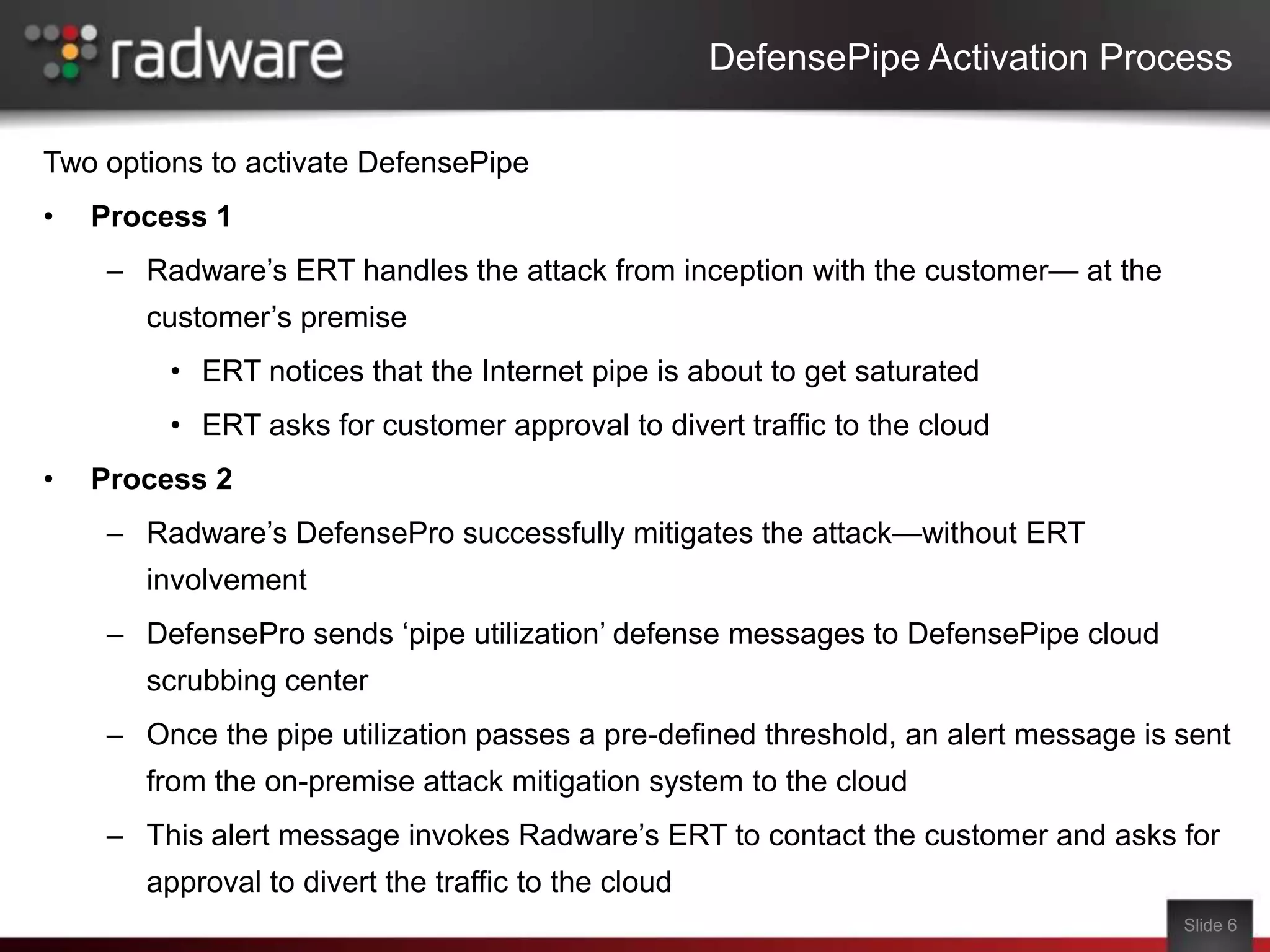 Radware DefensePipe: Cloud-Based Attack Mitigation Solution | PDF
