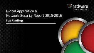 Top Findings
Global Application &
Network Security Report 2015-2016
 