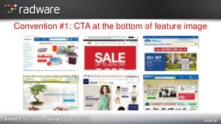 Slide 33
Convention #1: CTA at the bottom of feature image
 
