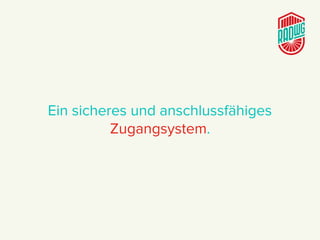 Ein sicheres und anschlussfähiges
Zugangsystem.
 