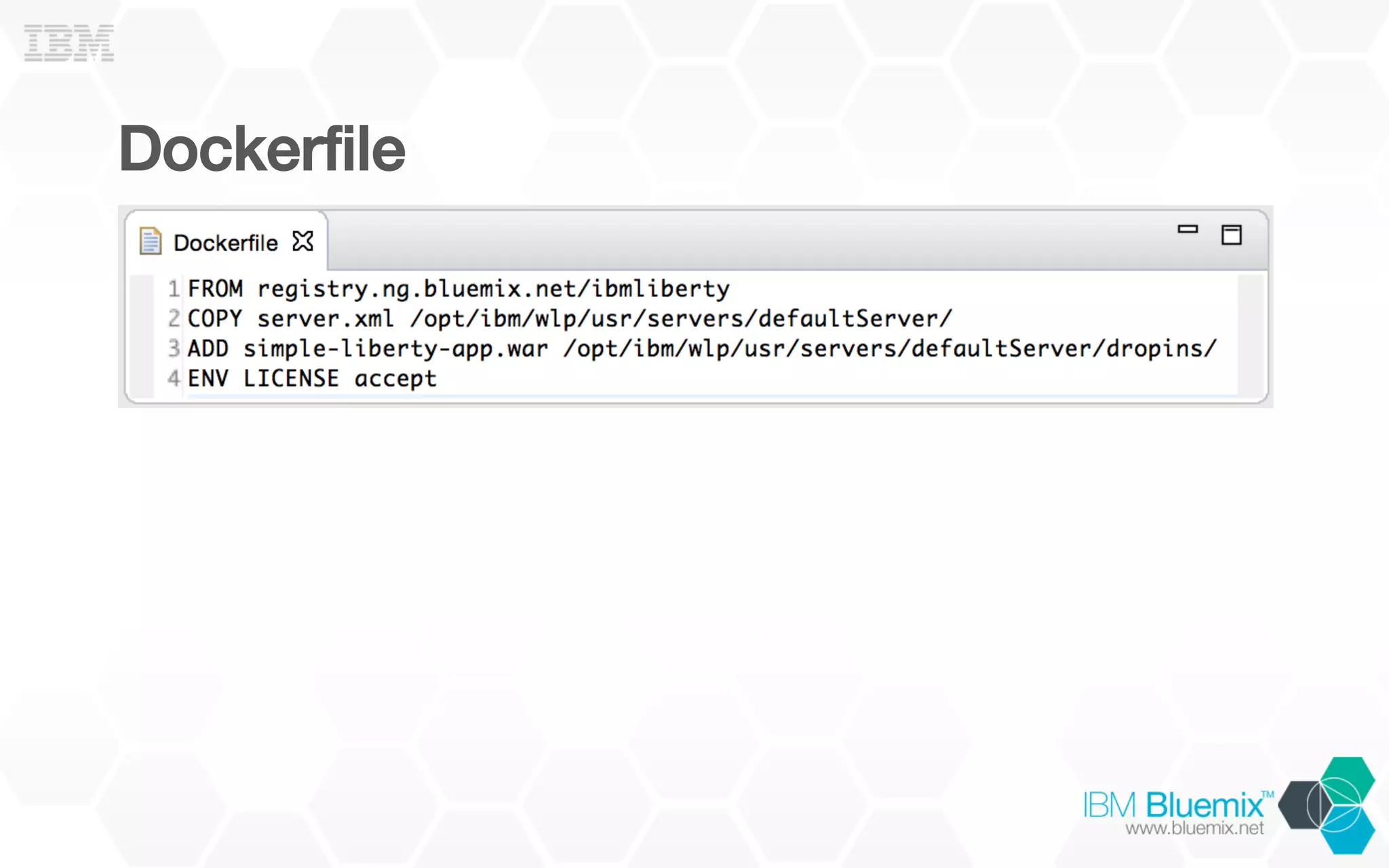 Dockerﬁle!
 