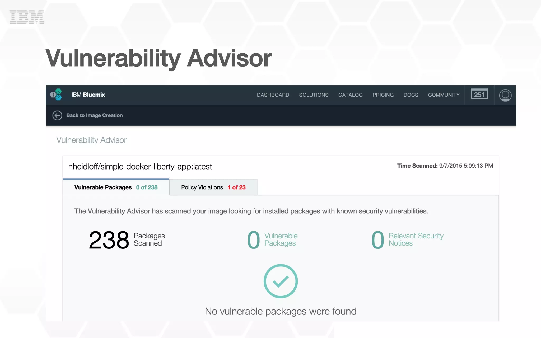 Vulnerability Advisor!
 