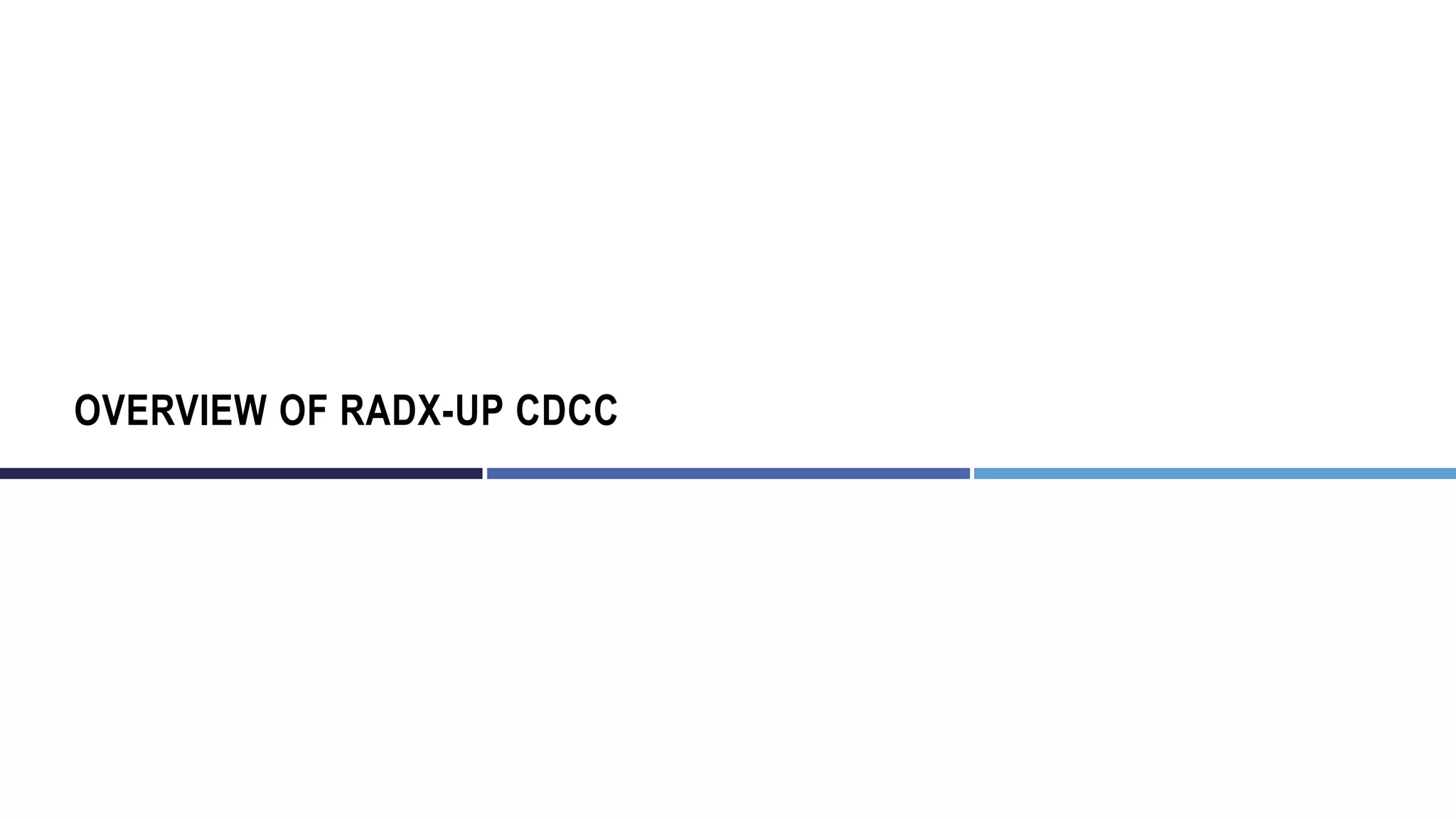OVERVIEW OF RADX-UP CDCC
 
