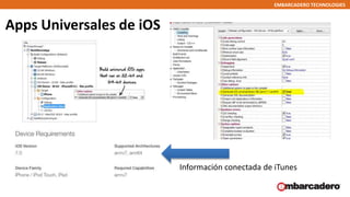 EMBARCADERO TECHNOLOGIES
Apps Universales de iOS
19
Información conectada de iTunes
 