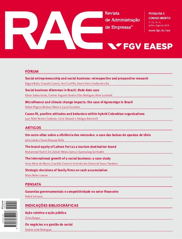 Fgv Rae Revista De Administracao De Empresas 2015 Volume 55 Nume