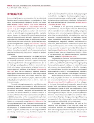 ISSN 0034-7590
ARTICLES | AD BLOCKING: ADOPTION DISCOURSES AND ADVERTISING ANTI-CONSUMPTION
Marcos Erbisti | Maribel Carva...