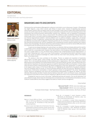 RAE-Revista de Administração de Empresas (Journal of Business Management)
ISSN 0034-7590; eISSN 2178-938X312 © RAE | São P...