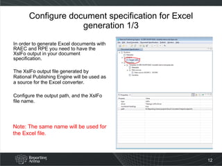 Generate Excel documents with Rational Publishing Engine 1.1.2 and ...