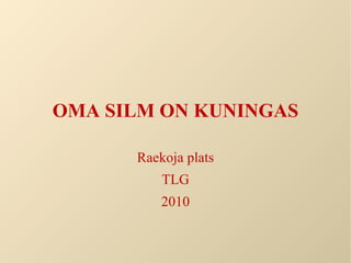 OMA SILM ON KUNINGAS Raekoja plats TLG 2010 
