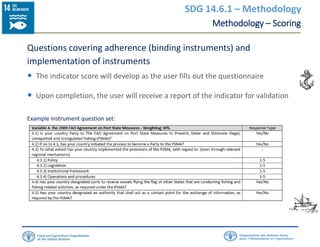 SDG Indicators 14.4.1, 14.6.1, 14.b.1, and 14.1.7. Seeking for the ...