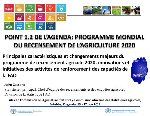 Programme Mondial Du Recensement De Lagriculture 2020 - 