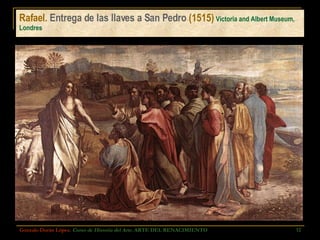 Rafael.  Entrega de las llaves a San Pedro  (1515)  Victoria and Albert Museum, Londres Gonzalo Durán López .  Curso de Historia del Arte.  ARTE DEL RENACIMIENTO 