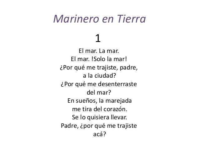 Poesia De Alberti Marinero En Tierra