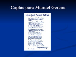 Coplas para Manuel Gerena 