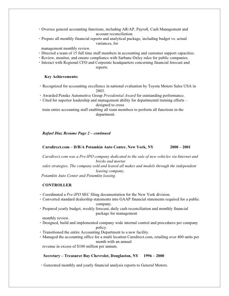 accountant achievements in resumes