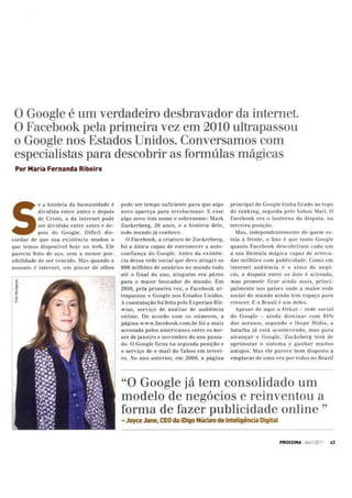 Na dúvida, fique com os dois. Google x Facebook - Revista Proxxima Abr 2011