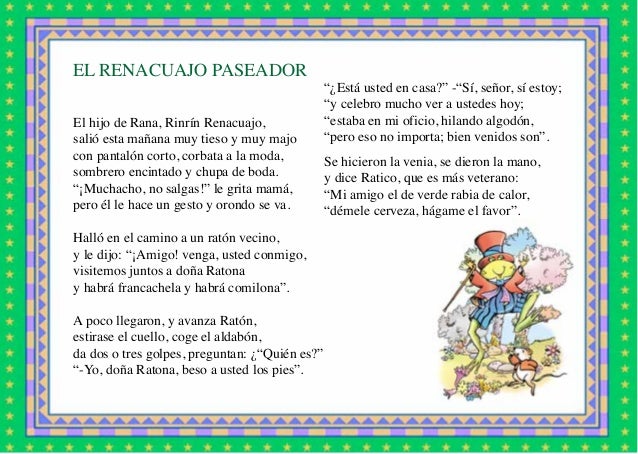 Rafael pombo poemas cuentos cantados