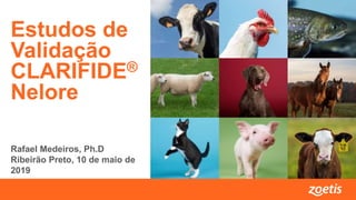 1
1
Rafael Medeiros, Ph.D
Ribeirão Preto, 10 de maio de
2019
Estudos de
Validação
CLARIFIDE®
Nelore
 
