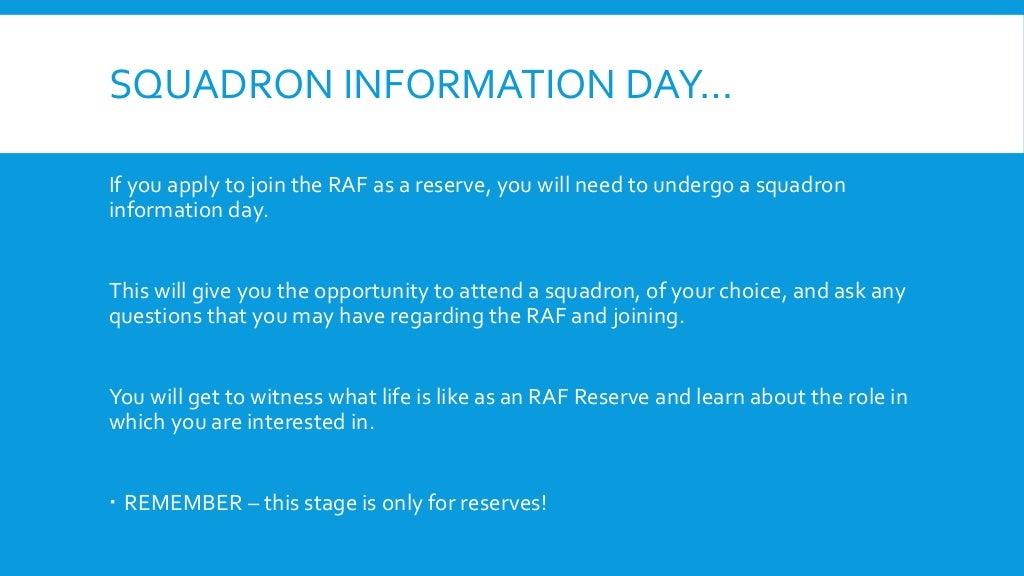 RAF Application Process How to join the RAF