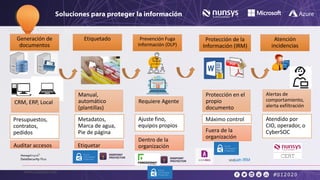 www.nunsys.com
Azure Information Protection para Office 365
Microsoft Azure Information Protection se incluye en los plane...