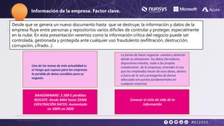 www.nunsys.com
Las soluciones para Proteger la Información de la empresa nos permite
asegurarnos que los usuarios finales ...