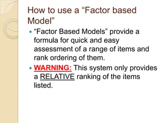 Factor Based Model Risk Based Capital Risk Analysis for Dummies | PPTX