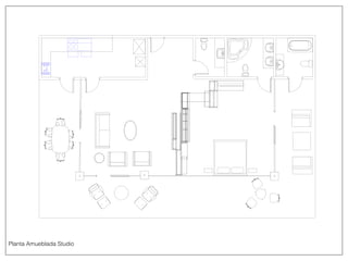 Planta Amueblada Studio
 