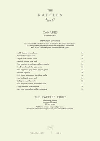 Raffles Hotel Functions Package | PDF