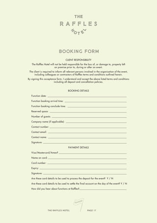 Raffles Hotel Functions Package | PDF