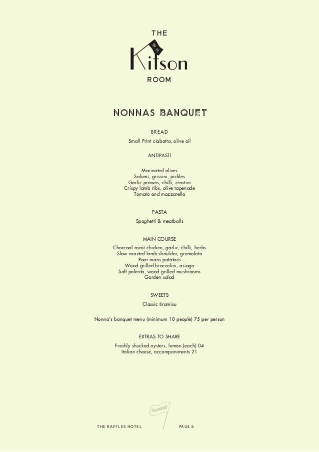 chicken fremantle charcoal Hotel Package Functions Raffles