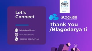 StackBill - Simplified Cloud Management Platform | PDF