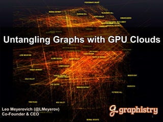 Untangling Graphs with GPU Clouds
Leo Meyerovich (@LMeyerov)
Co-Founder & CEO 1
 