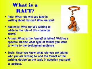 Role Raft RAFT for Social Studies | ODP