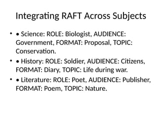 Raft Roles RAFT_Strategy_Fostering_Thinking_Skills.pptx