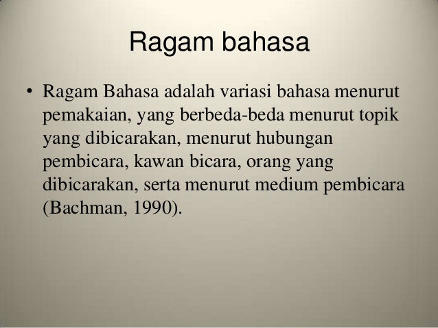 Ragam bahasa