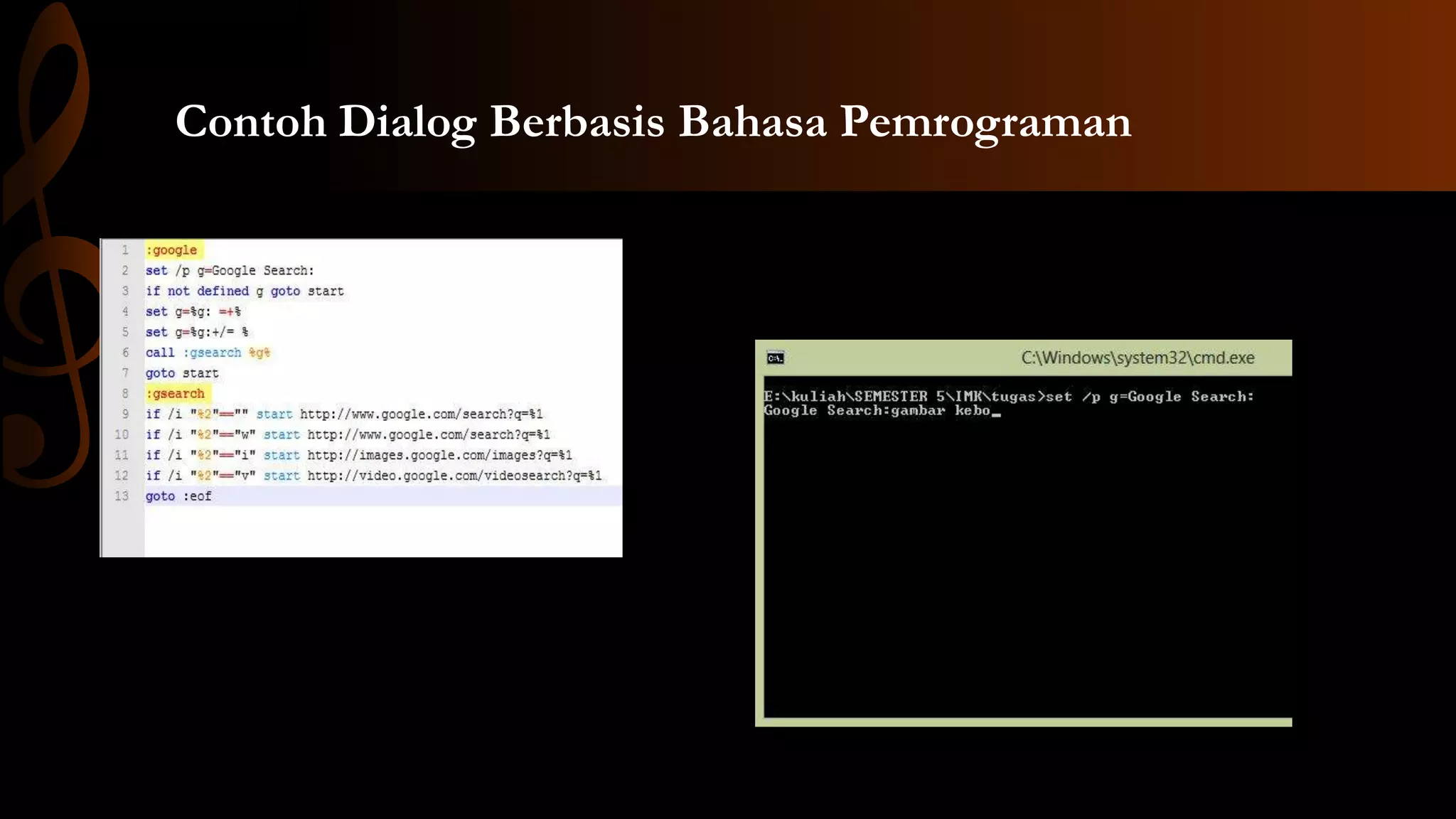 Contoh Dialog Berbasis Bahasa Pemrograman

 