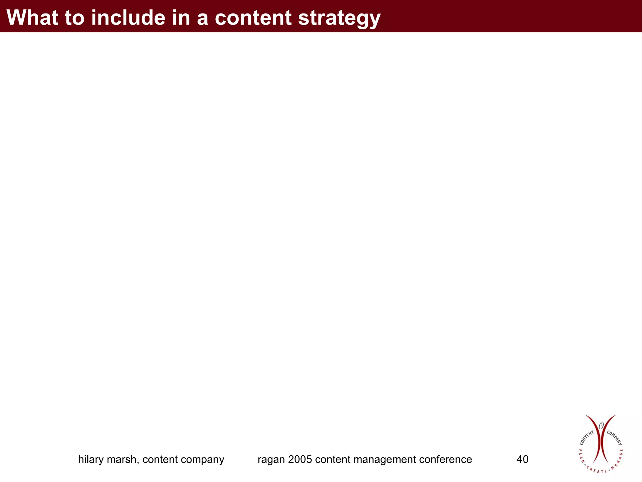 What to include in a content strategy 