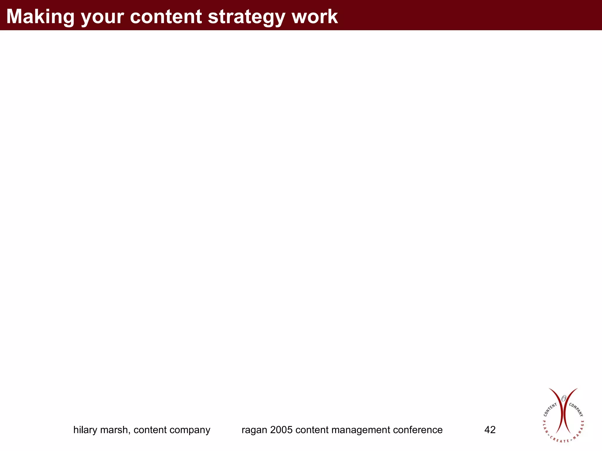 Making your content strategy work 