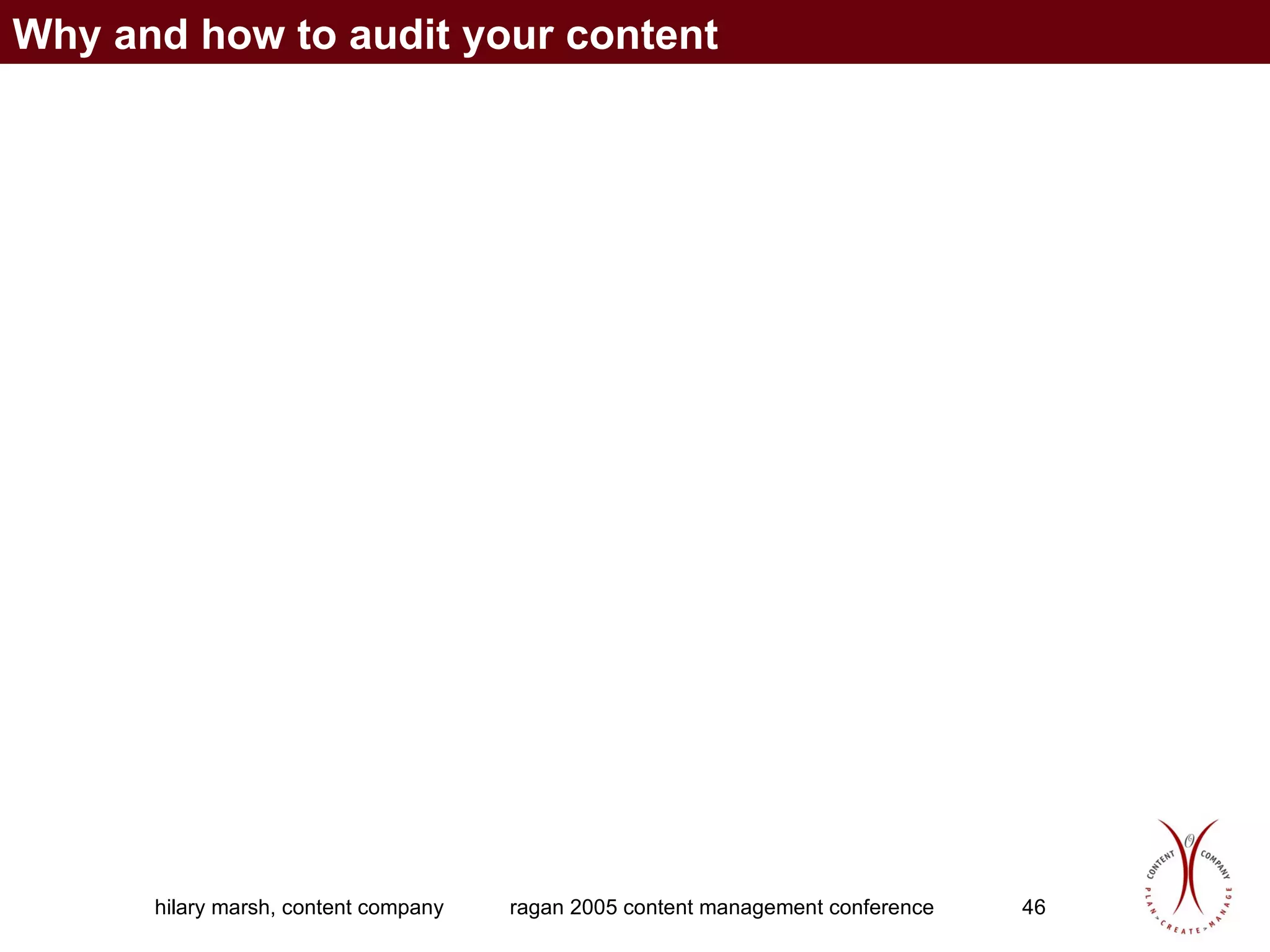 Why and how to audit your content 